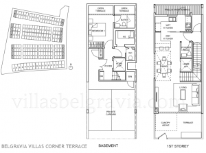 Belgravia Villas Floor Plans - Corner Terrace Lower Levels