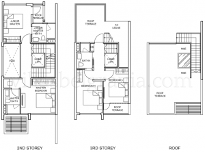 Belgravia Villas Floor Plans Corner Terrace - Upper Levels